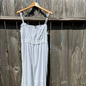 J.CREW White Summer Spaghetti Strap Maxi Dress Never Worn With Tags Pockets